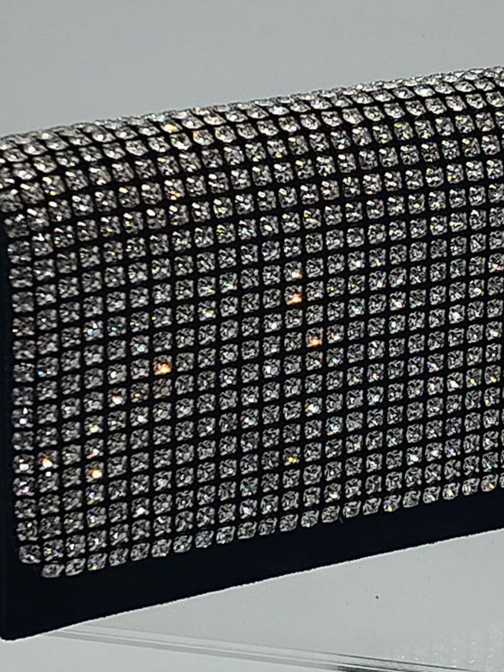 NWT Faux Suede Oversized Rhinestone Clutch / Crossbody